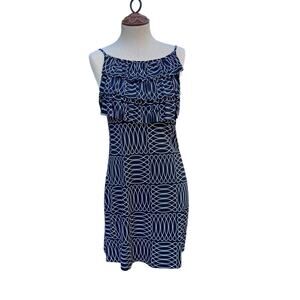 Sweet Storm Ruffled Top Keyhole Back Sleeveless Strappy Dress Women's Size Small